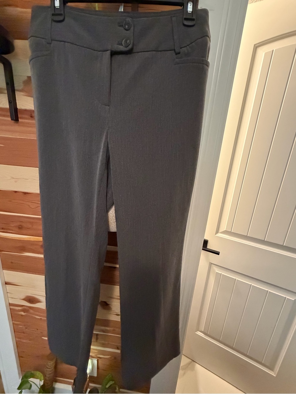 Rafaella Straight-Leg Trousers in Charcoal Gray